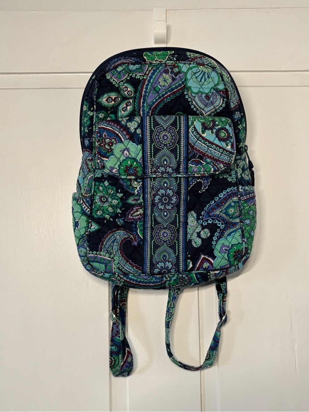 Vera Bradley Quilted Floral Lined Bag in Navy, Teal & Green Blue Rhapsody Print